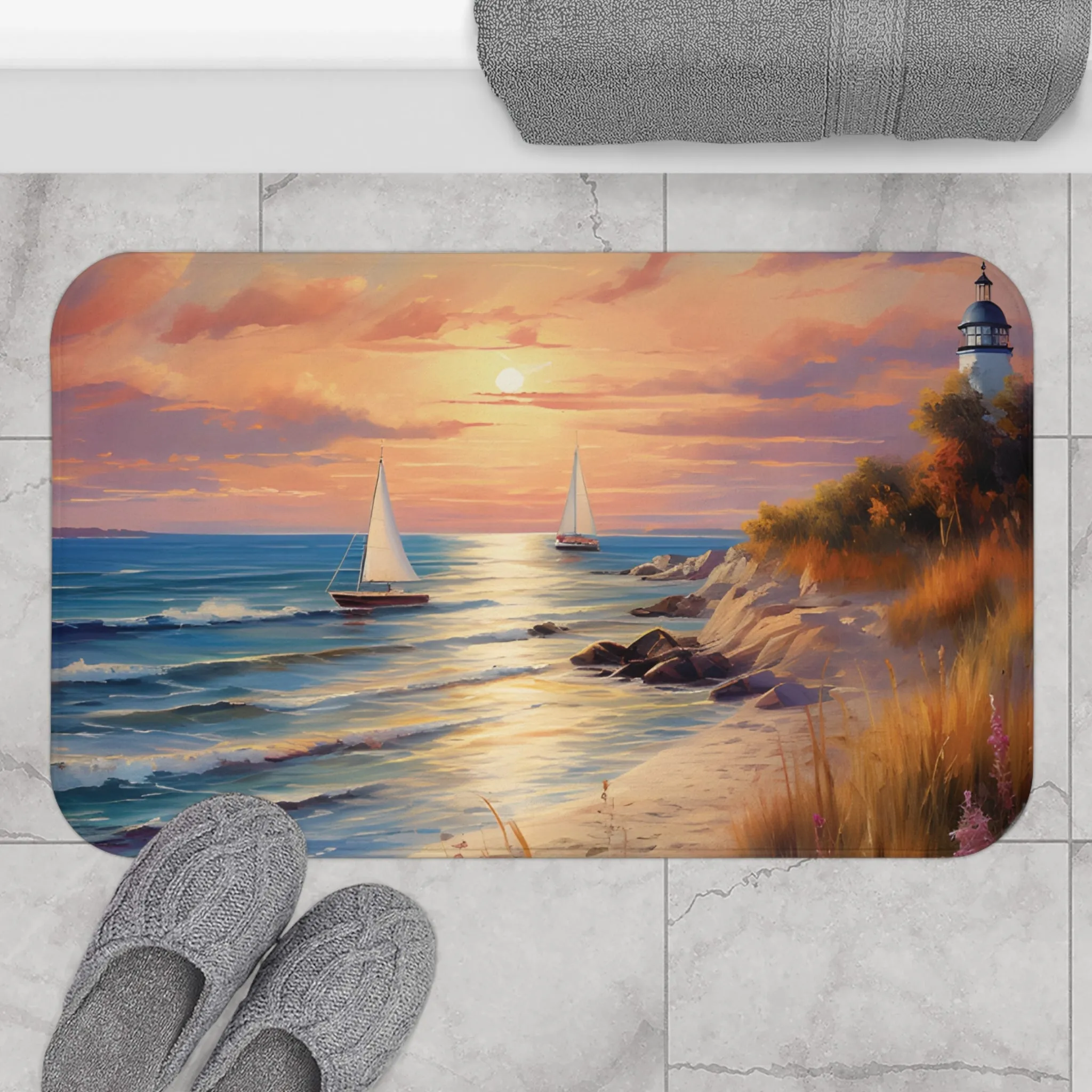 Seaside Retreat Memory Foam Bath Mat