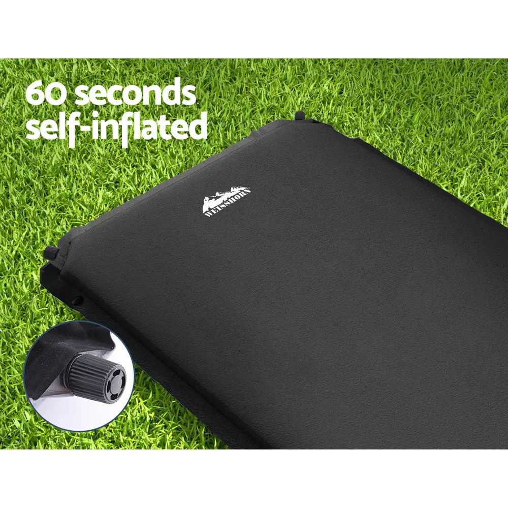 Self Inflating Camping Mattress, Single, Black