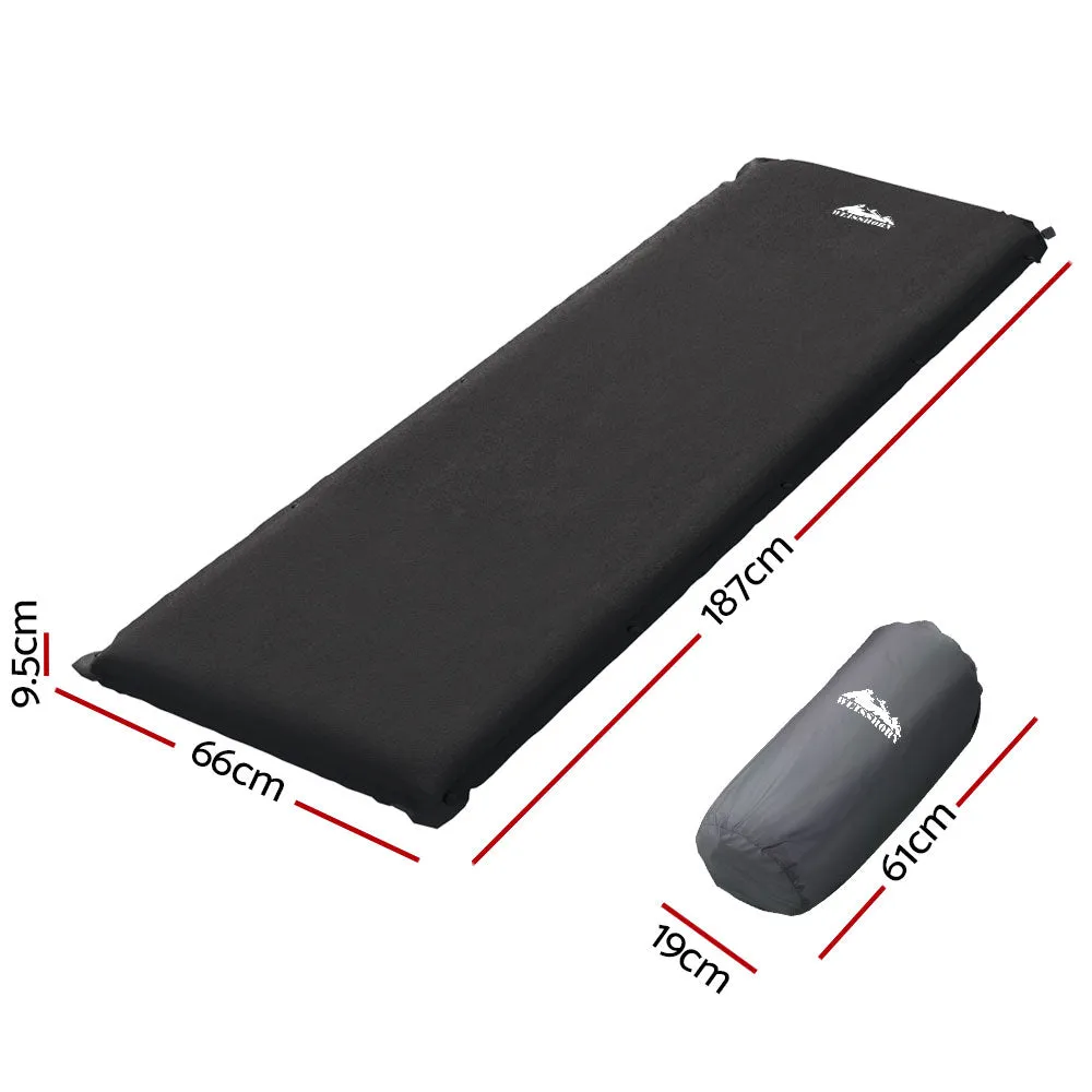 Self Inflating Camping Mattress, Single, Black
