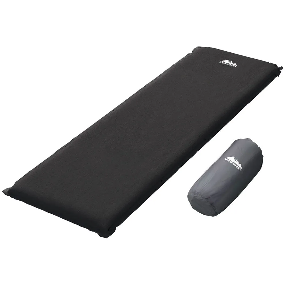 Self Inflating Camping Mattress, Single, Black