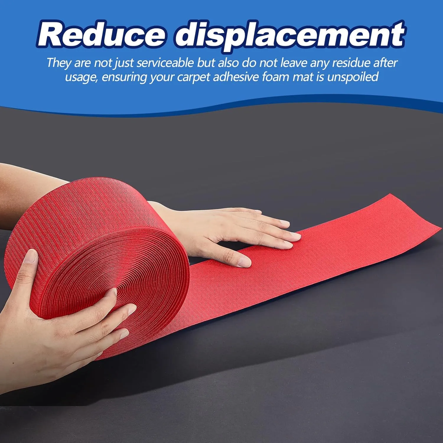 Shappy 42 ft Gymnastics Mat Hook Fastener Gymnastics Mats for Tumbling 4" Wide Carpet Repair Nylon Hook for Carpet Bonded Foam Seams for Cheer Gym Floors