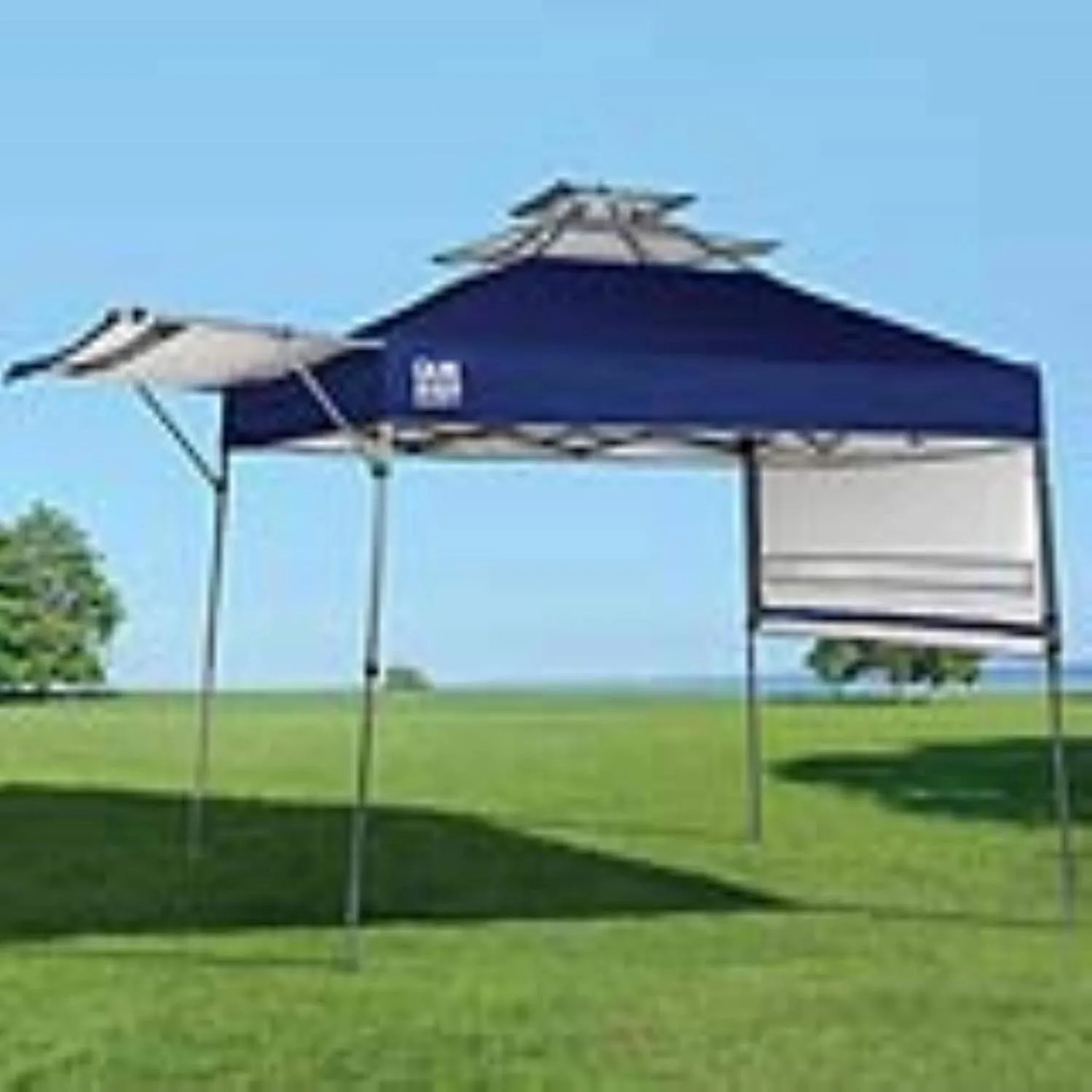 ShelterLogic Quik Shade Summit 10 x 17-Foot Instant Canopy with Adjustable Dual Half Awnings, 170 Square Feet of Shade for 15 People - Blue