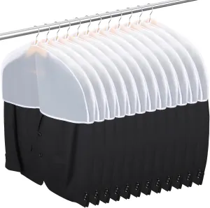 Shoulder Covers for Hanging Clothes, 24x12x2 inch, Pack of 12, Shoulder Cover for Closet Storage, Breathable Clear Plastic Clothes Cover for Hanging T Shirt, Suit, Coat, Jacket, Dress, Gown