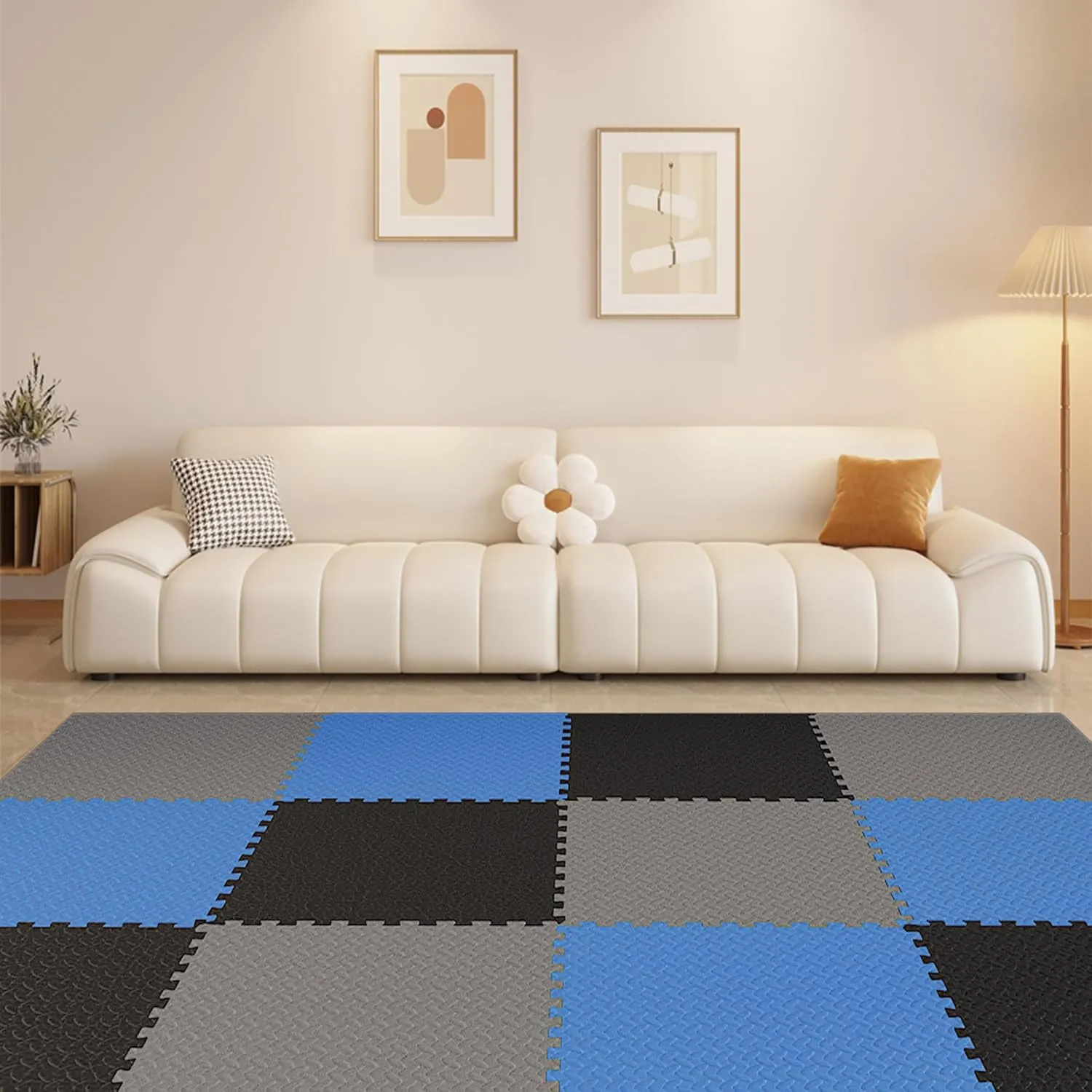 Signature Fitness Puzzle Exercise Mat with EVA Foam Interlocking Tiles