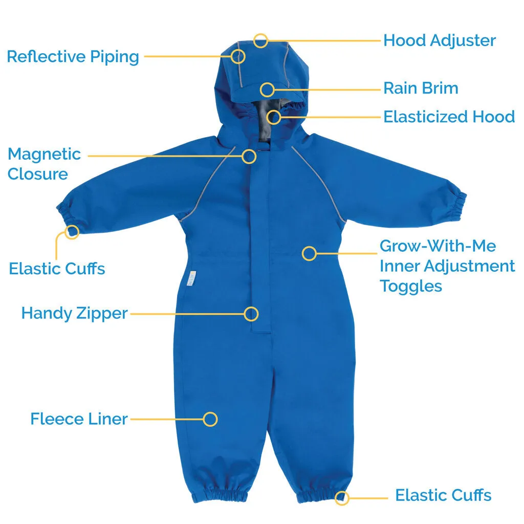 Size 2: Jan & Jul SUMMER CAMP Cozy Dry Waterproof Zip Up Fleece Lined Rain Suit NEW