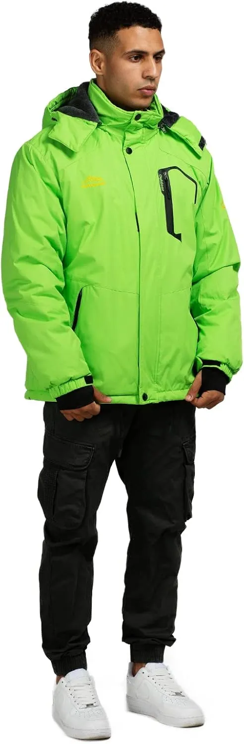 Ski Jacket with Hood for Men Waterproof Snow Winter Coat