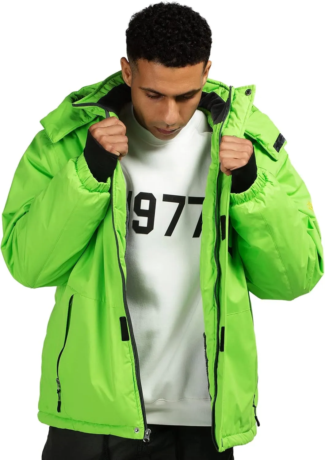 Ski Jacket with Hood for Men Waterproof Snow Winter Coat