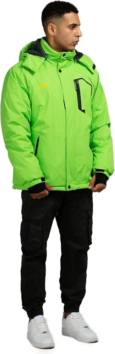 Ski Jacket with Hood for Men Waterproof Snow Winter Coat