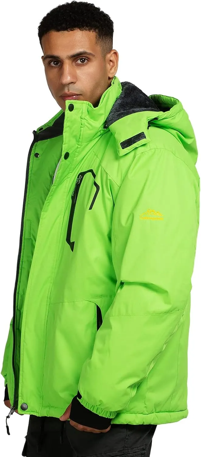 Ski Jacket with Hood for Men Waterproof Snow Winter Coat