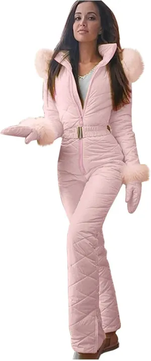 Ski Suit Women Winter Warm One Piece Snow Suits Windproof Outdoor Ski Jackets Snowboarding Coat Ski Jumpsuit Snowsuits