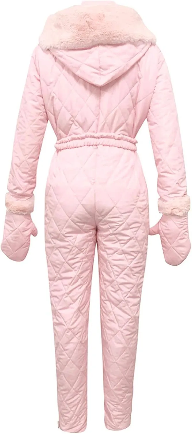 Ski Suit Women Winter Warm One Piece Snow Suits Windproof Outdoor Ski Jackets Snowboarding Coat Ski Jumpsuit Snowsuits