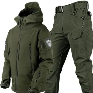 Ski Suits for Men, Men's Ski Suit Winter Waterproof Windproof Hooded Snow Coat and Pants, Outdoor Sports Snowsuits, for Skiing, and Other Winter Outdoor Skiing Activities ( Color : Green , Size : Larg