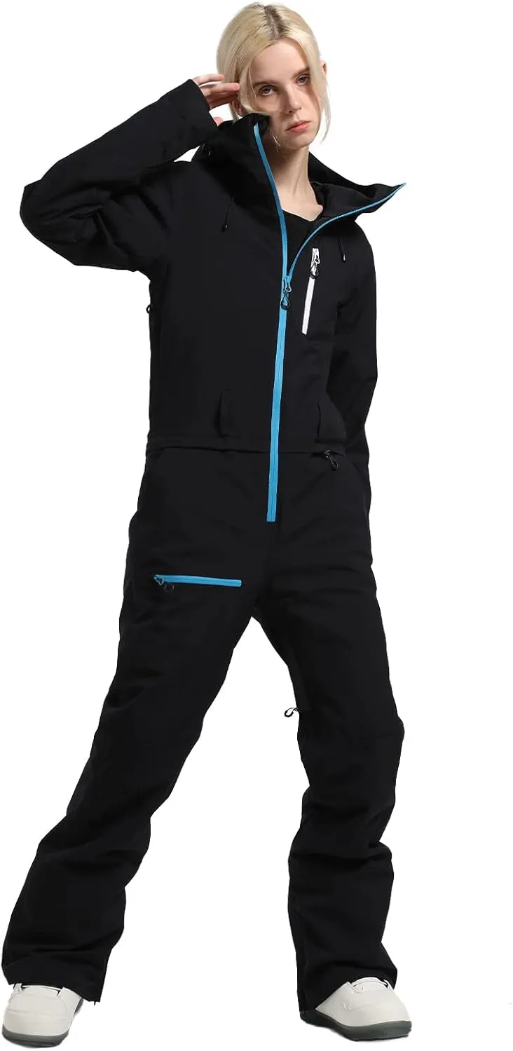 Ski Suits Women One Piece Snow Suits Waterproof Windproof Women Snowsuit Insulated Ski Jumpsuit for Snow Sports