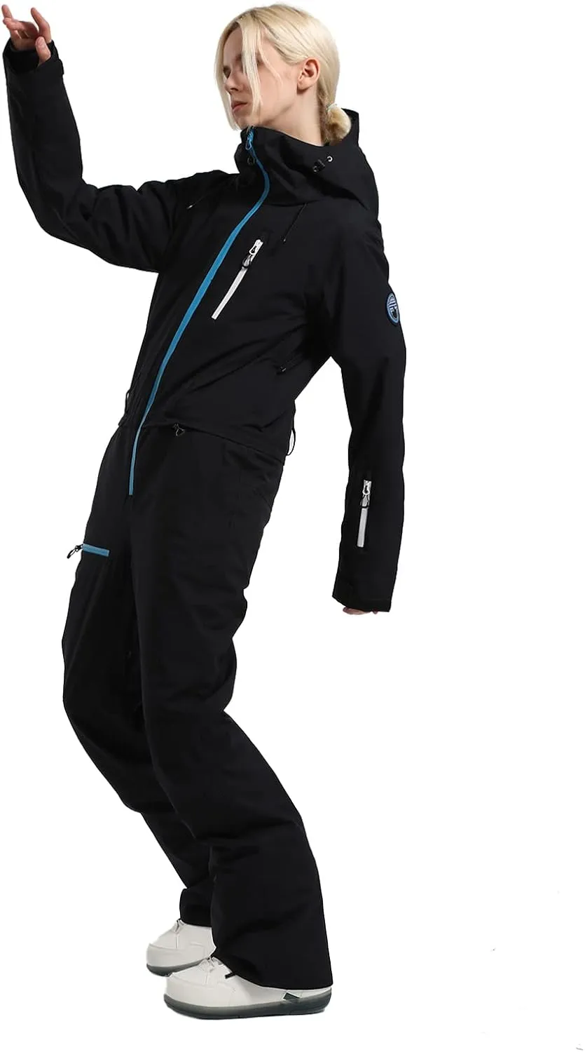 Ski Suits Women One Piece Snow Suits Waterproof Windproof Women Snowsuit Insulated Ski Jumpsuit for Snow Sports