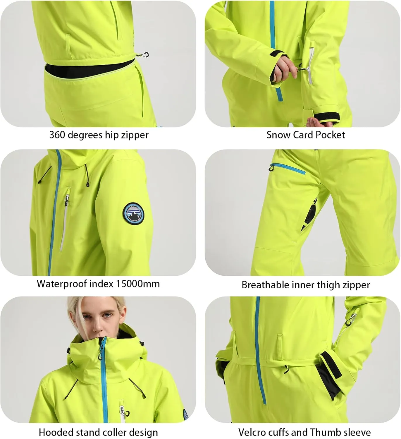 Ski Suits Women One Piece Snow Suits Waterproof Windproof Women Snowsuit Insulated Ski Jumpsuit for Snow Sports