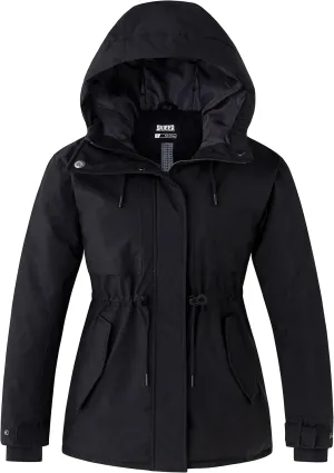 Skieer Women's Waterproof Ski Jacket Hooded Fleece Winter Jacket Warm Snow Coat