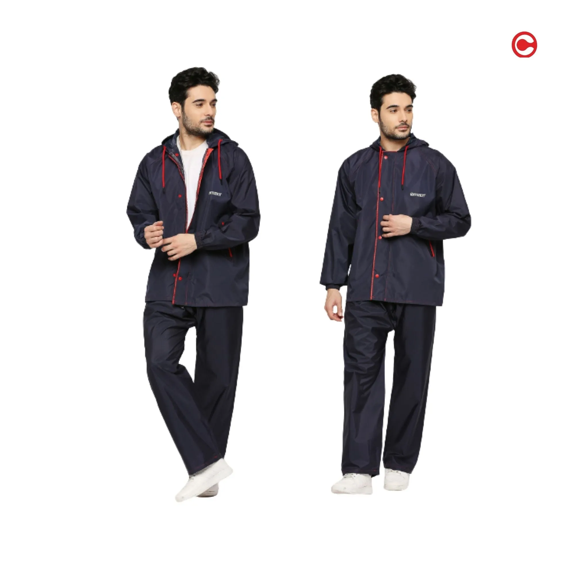 Sleek Tapping Raincoat Suit with Free-leak proof pouch