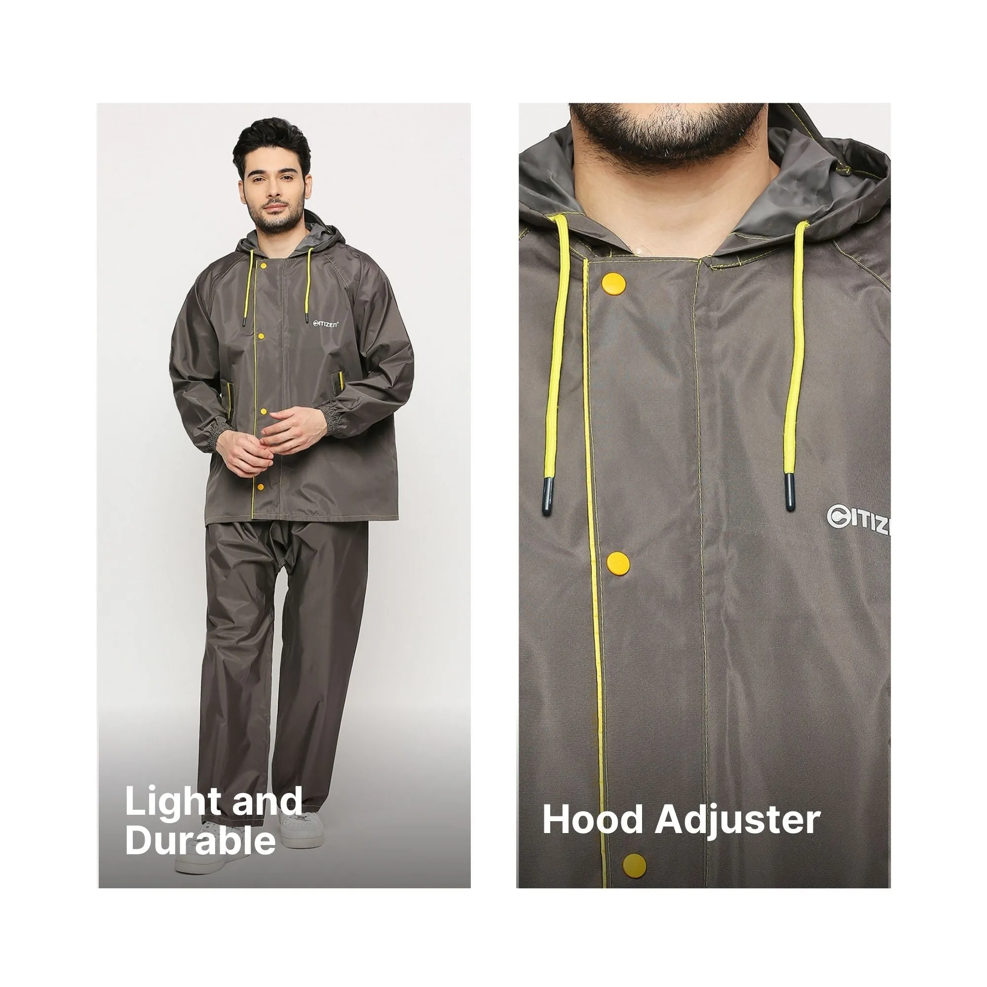 Sleek Tapping Raincoat Suit with Free-leak proof pouch