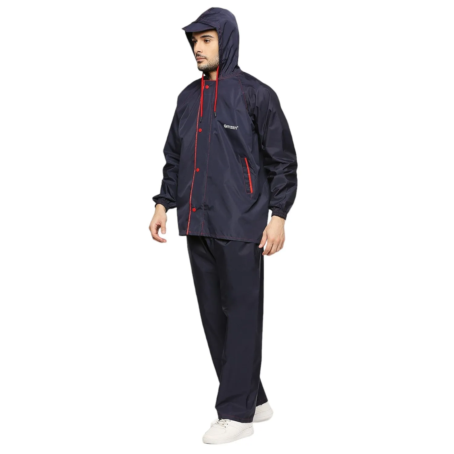 Sleek Tapping Raincoat Suit with Free-leak proof pouch