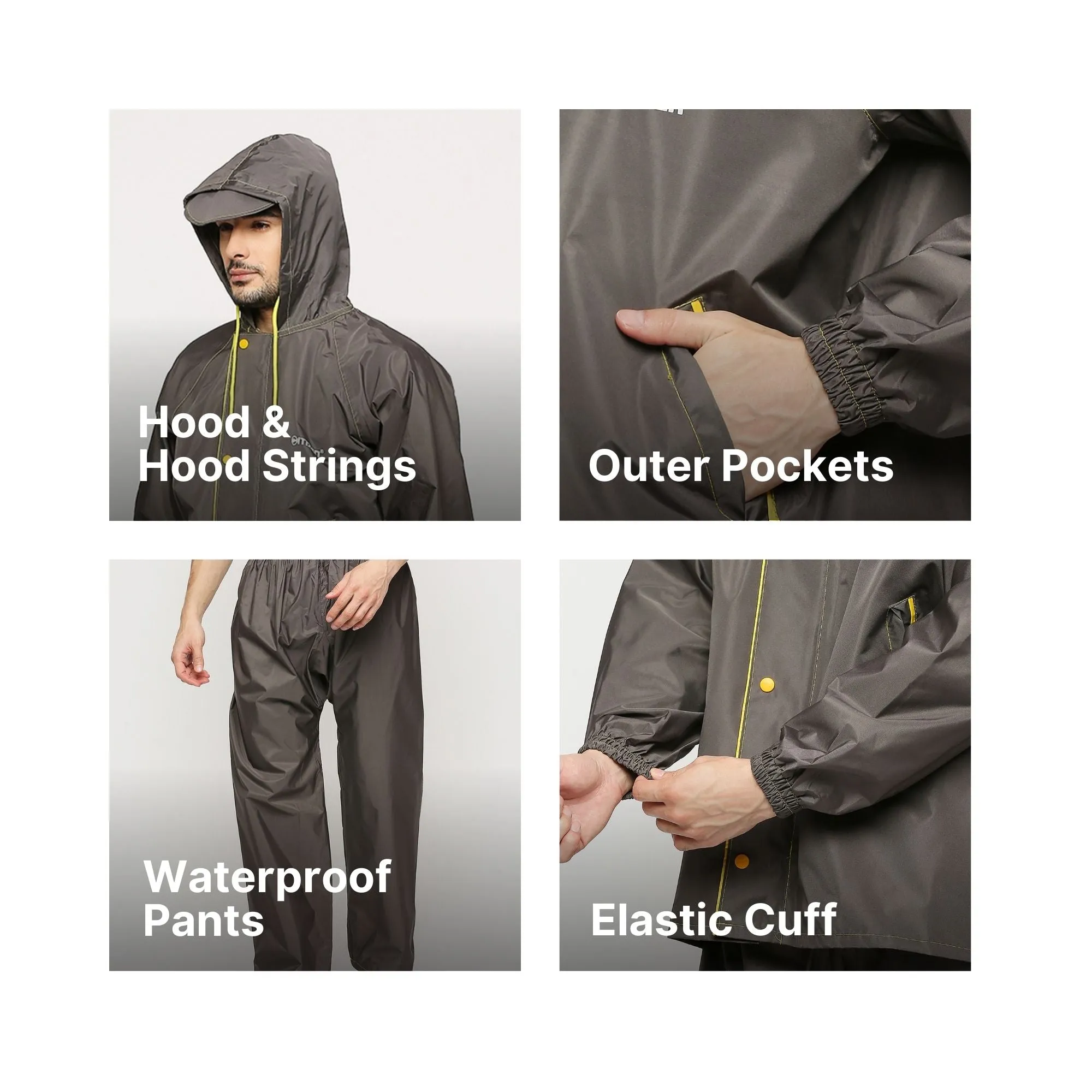 Sleek Tapping Raincoat Suit with Free-leak proof pouch