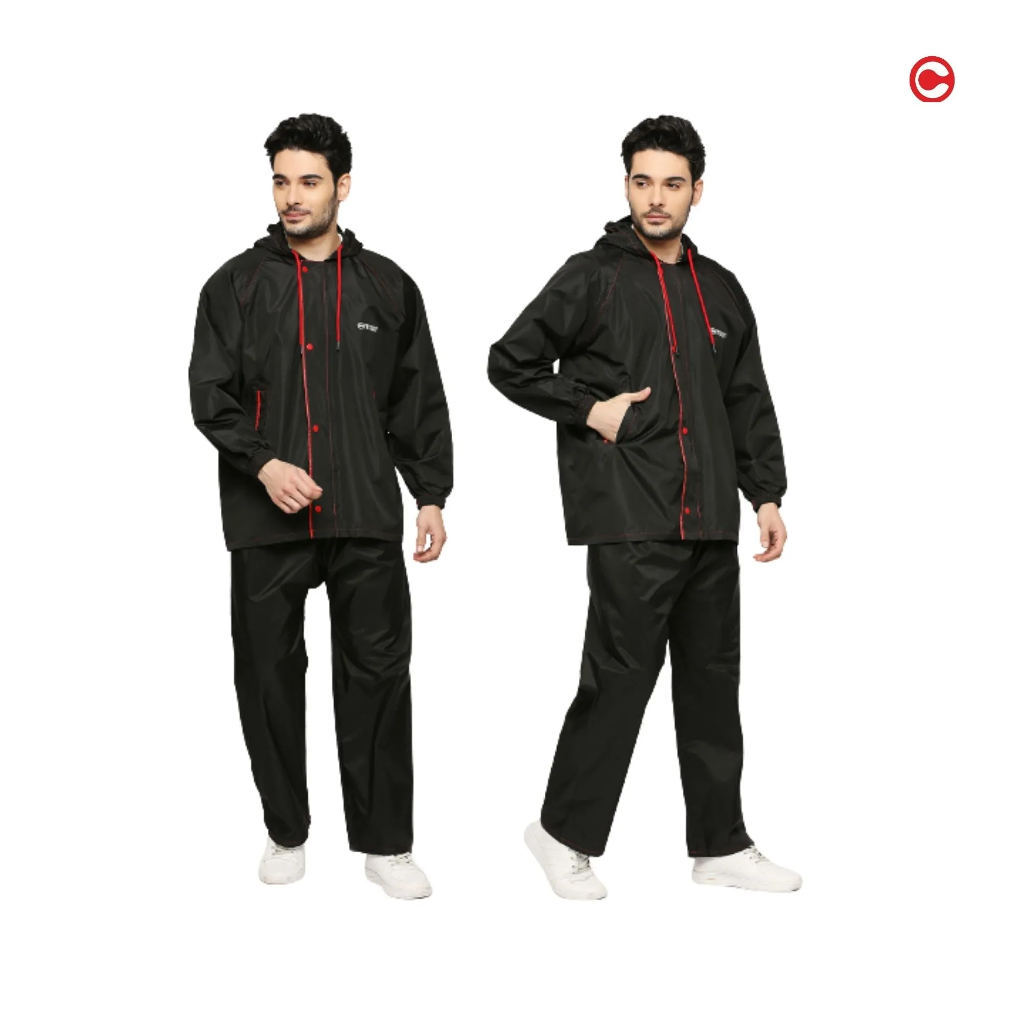 Sleek Tapping Raincoat Suit with Free-leak proof pouch