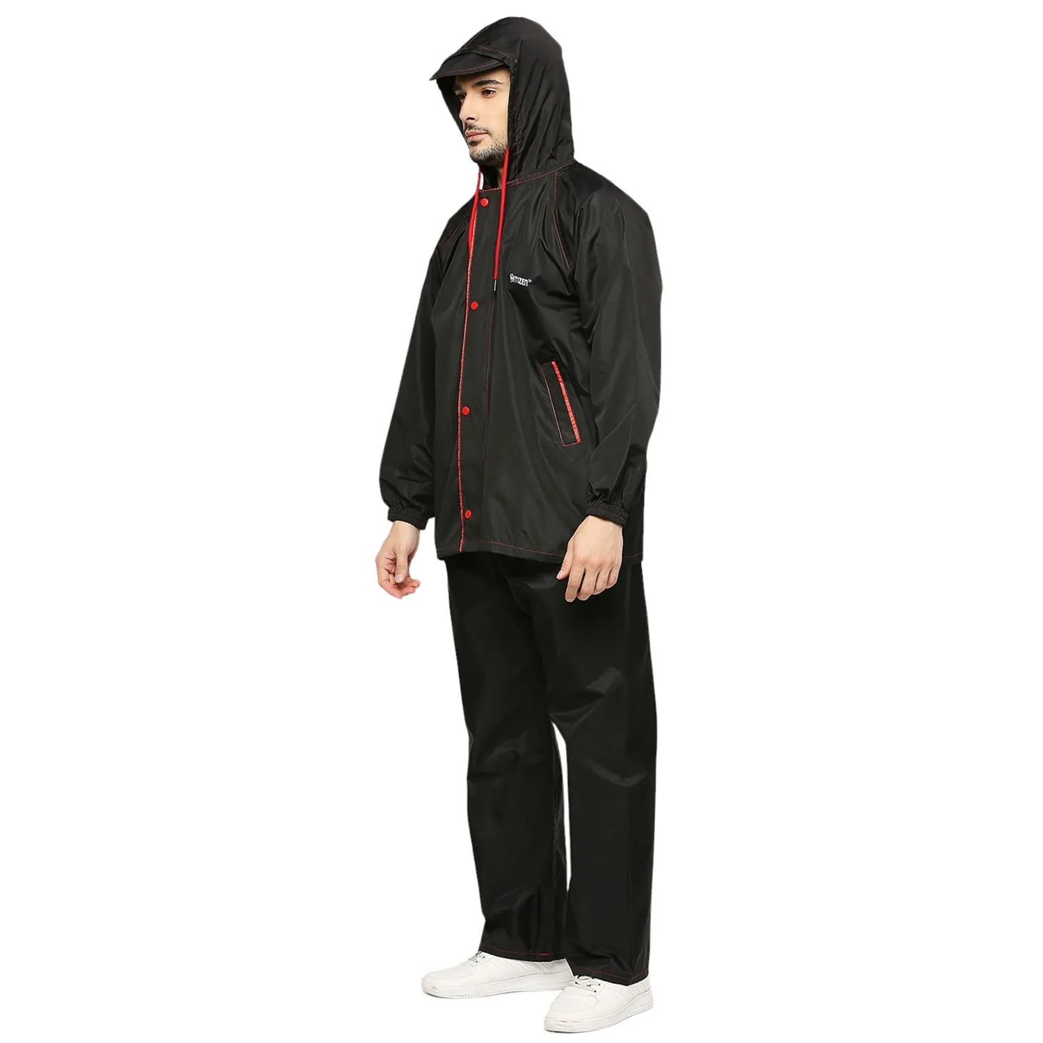Sleek Tapping Raincoat Suit with Free-leak proof pouch