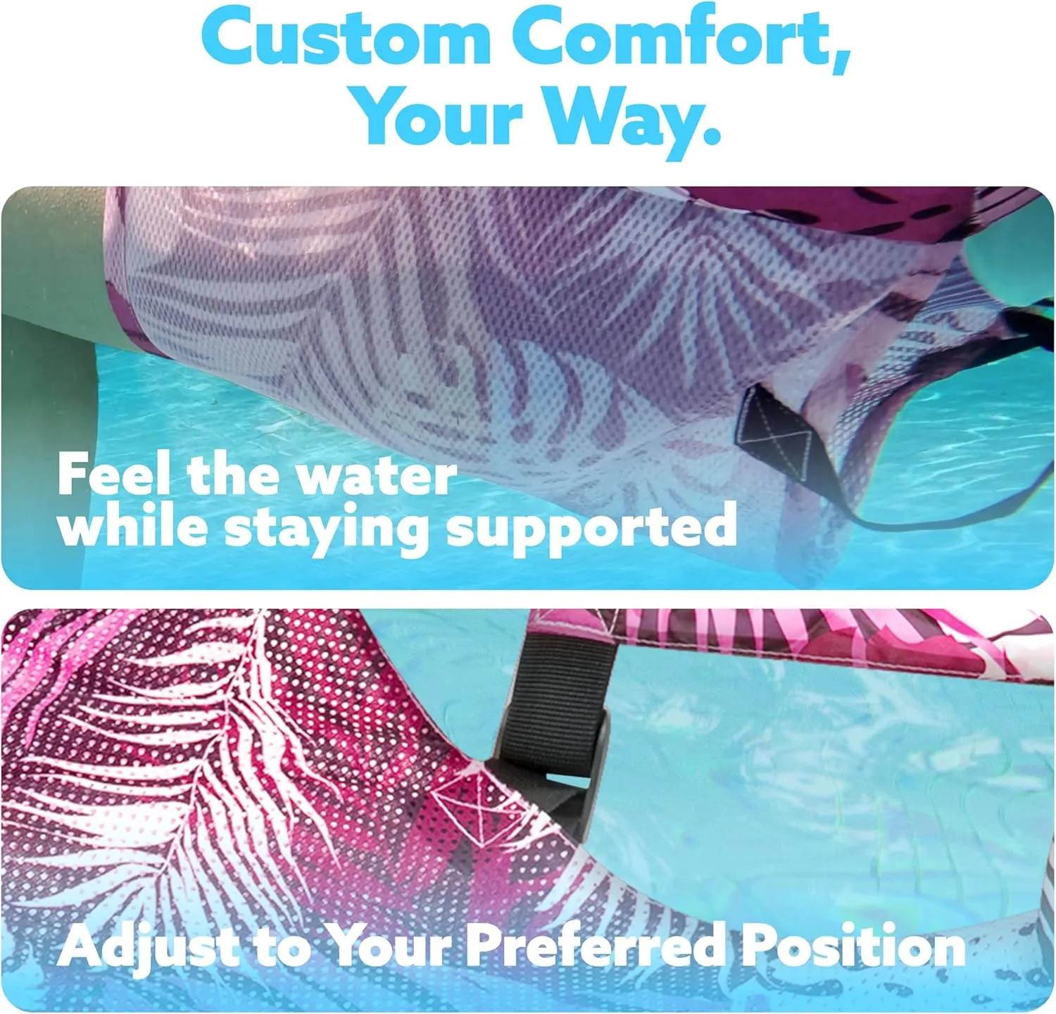 Sloosh Pool Floats Chairs Adult,Inflatable Pool Lounge,Plant Pattern Floating Mat Hammock,Blow up Water Chairs Noodles rafts for Party Summer Water Beach Fun