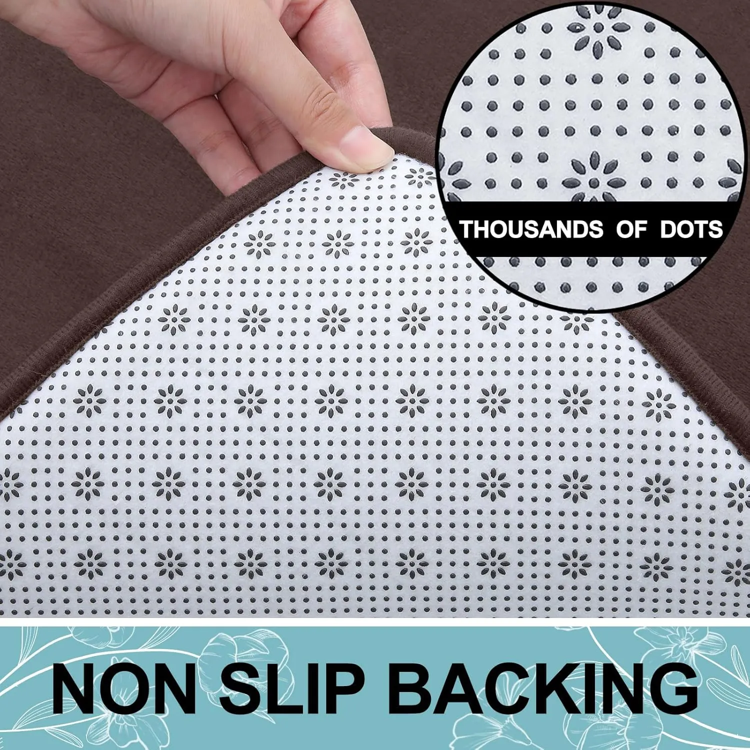 Smiry Memory Foam Bath Mat 24" x 16", Extra Soft Absorbent Bathroom Rugs Non Slip Bath Rug Runner for Shower Bathroom Floors, Brown