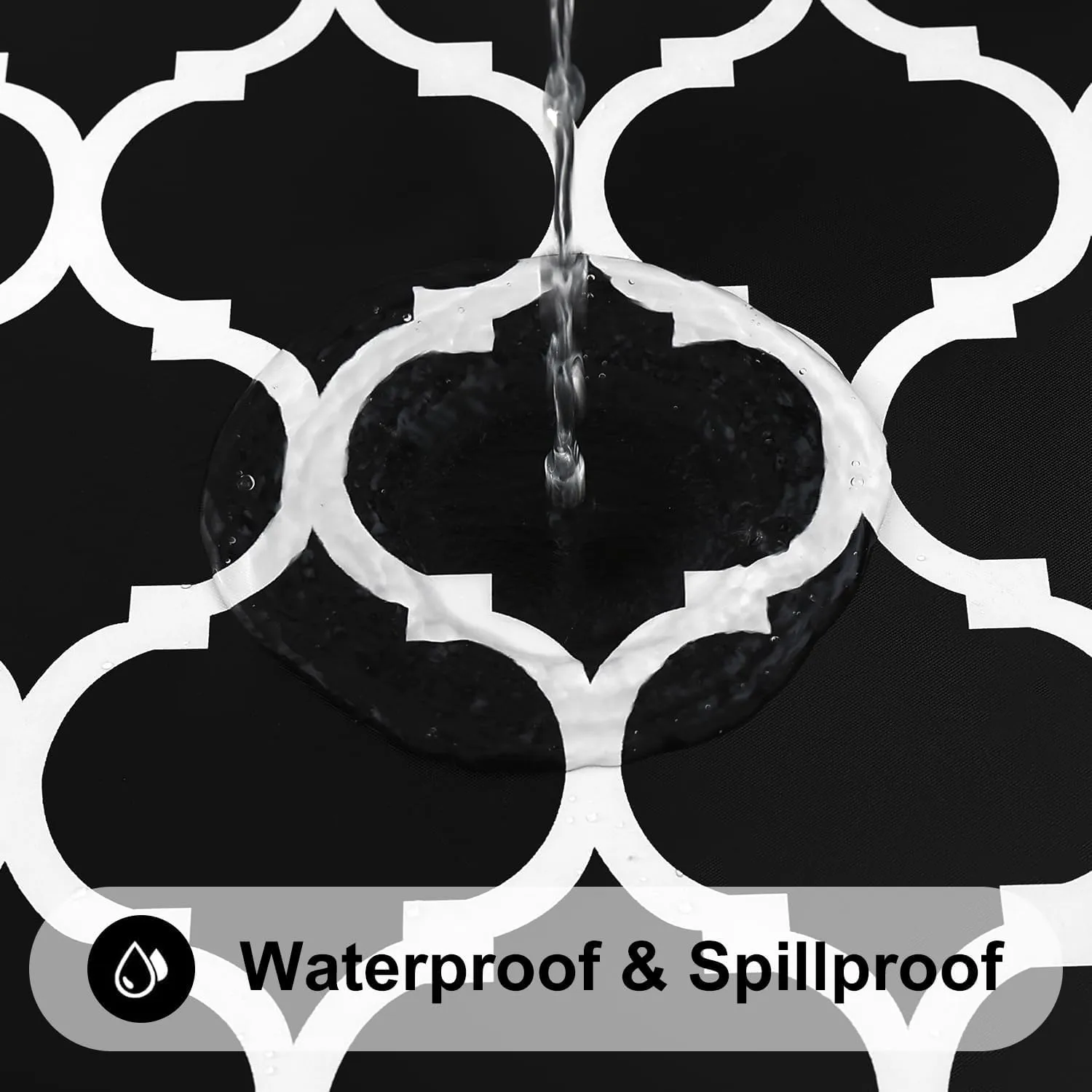 Smiry Rectangle Picnic Table Cover, Waterproof Elastic Fitted Camping Tablecloths for 5 Foot Tables, Wipeable Flannel Backed Vinyl Tablecloth Protector for Indoor, Outdoor (Black, 36x60 Inches)