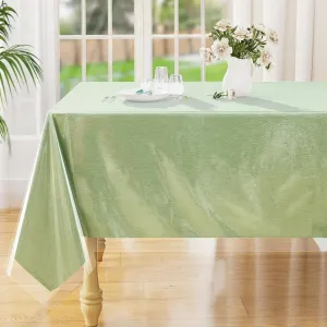 Smiry Rectangle Table Cloth 60x140 Inch, Waterproof Wipeable Vinyl Tablecloths Protector, Oil Spill Proof Plastic Table Cover for Dining, Picnic, Camping, Outdoor, Clear