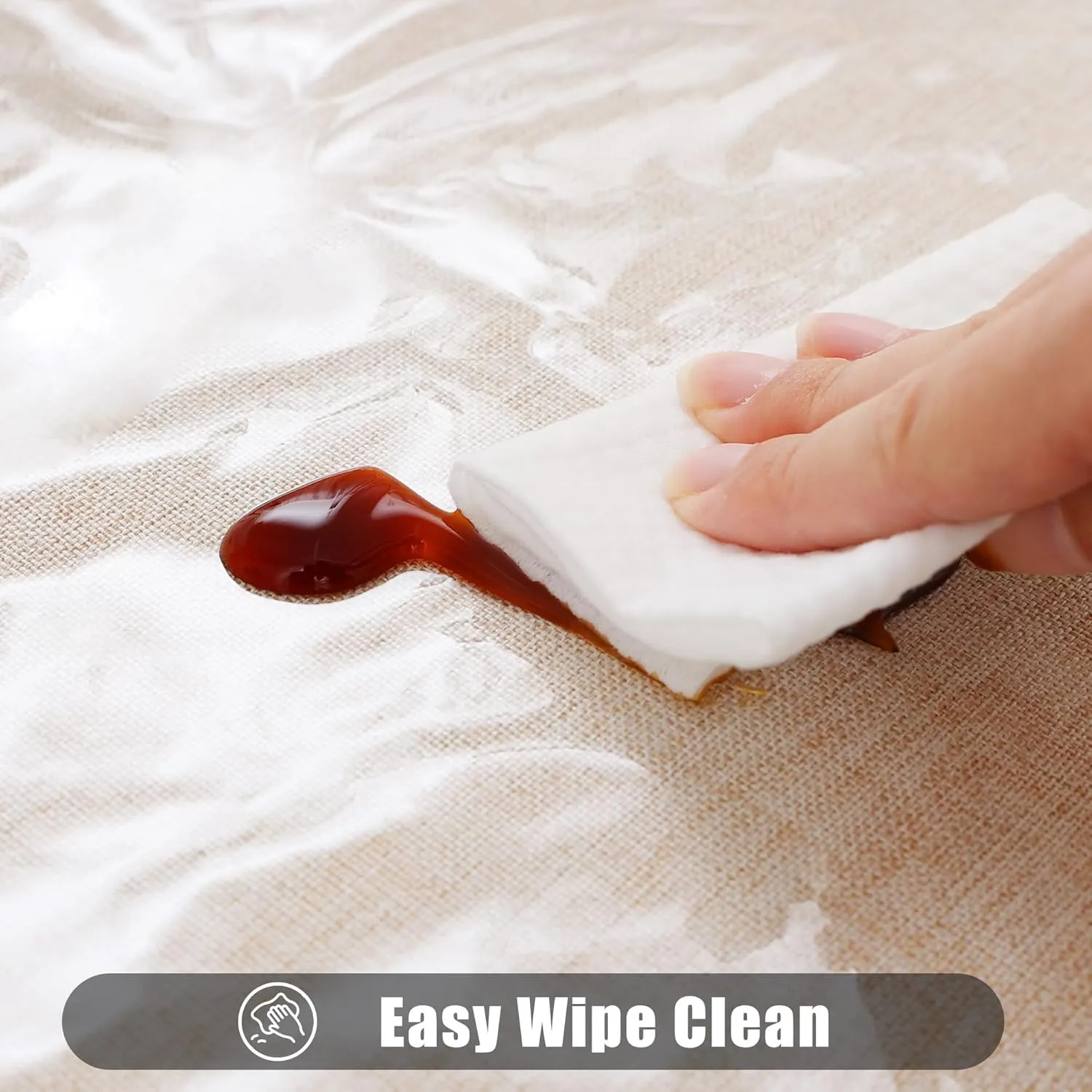 Smiry Rectangle Table Cloth 60x140 Inch, Waterproof Wipeable Vinyl Tablecloths Protector, Oil Spill Proof Plastic Table Cover for Dining, Picnic, Camping, Outdoor, Clear