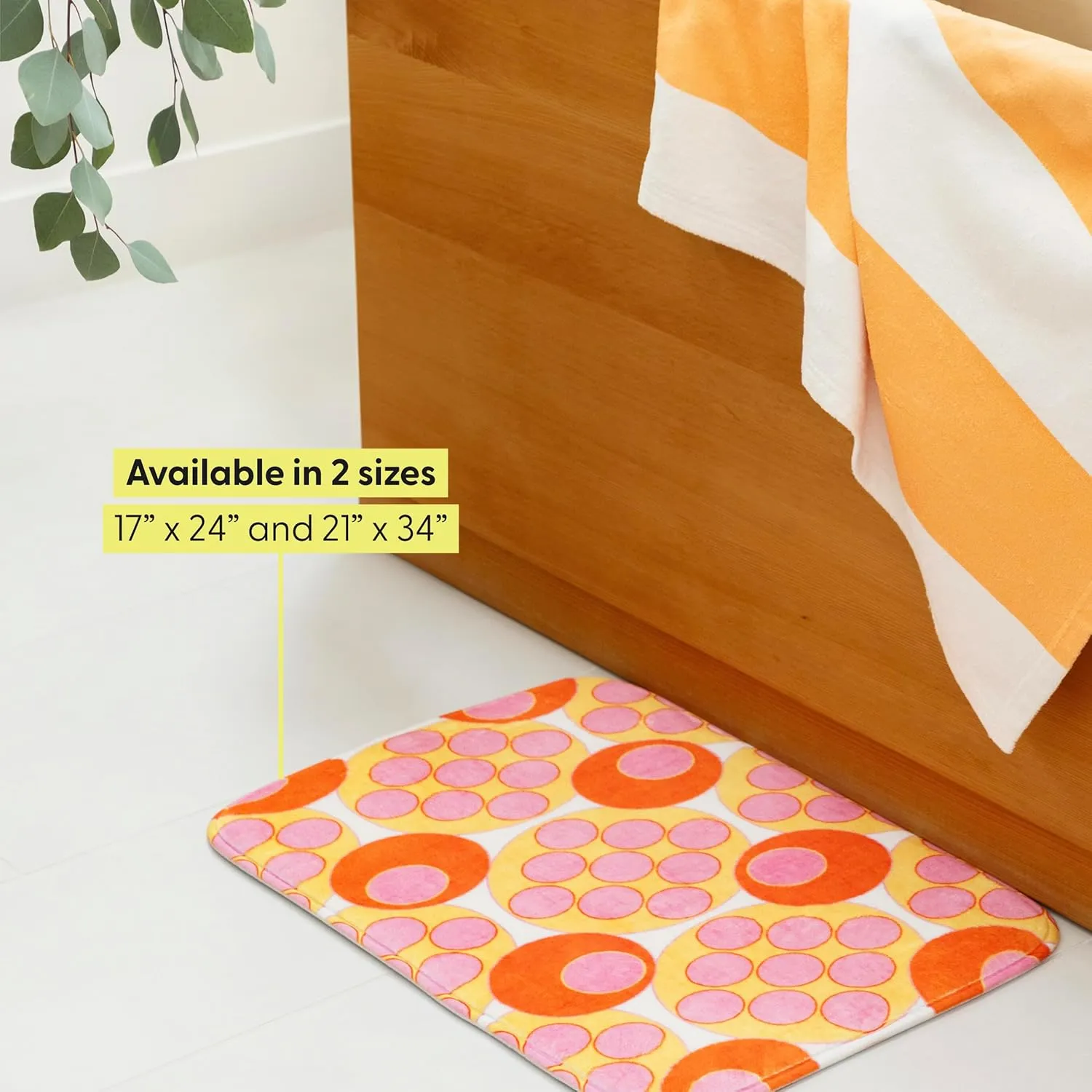 Society6 Bath Mat - Bathroom Decor by Emanuela Carratoni - Non-Slip Memory Foam Bathroom Rugs, Soft Microfiber, Machine Washable, 21" x 34", Iridescent Marble