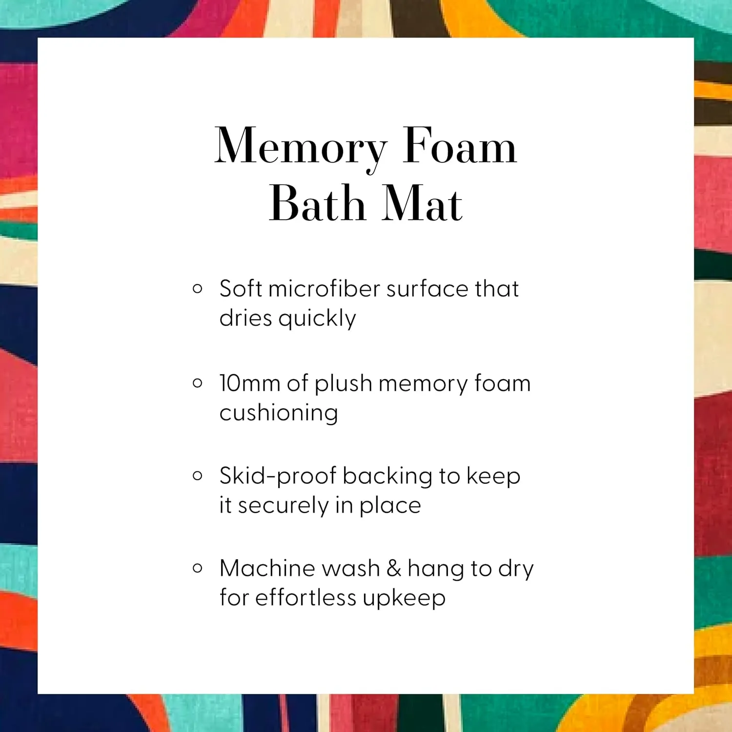 Society6 Bath Mat - Bathroom Decor by Megan Galante - Non-Slip Memory Foam Bathroom Rugs, Soft Microfiber, Machine Washable, 21" x 34", Galante Wavey I
