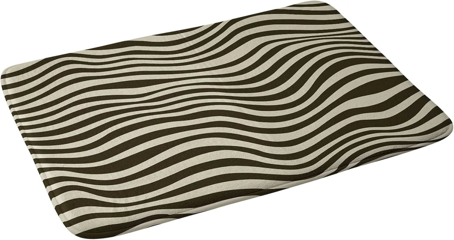 Society6 Bath Mat - Bathroom Decor by Megan Galante - Non-Slip Memory Foam Bathroom Rugs, Soft Microfiber, Machine Washable, 21" x 34", Galante Wavey I