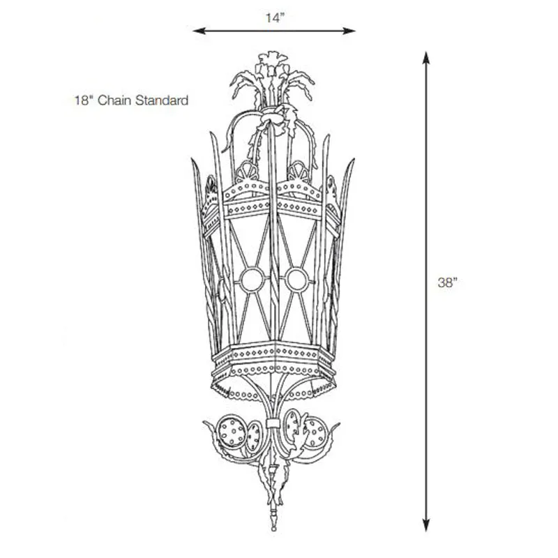 SPJ Lighting SPJ-PM7500 Pendant Mount Lantern 120V