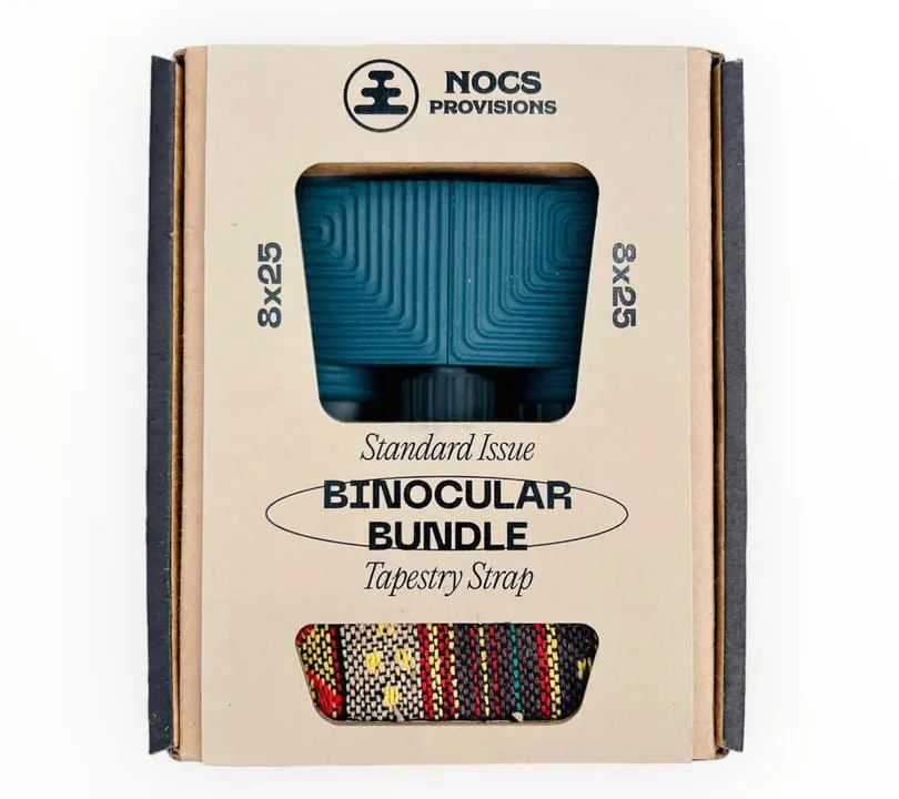 Standard Issue 8x25 Waterproof Binocular With Strap Bundle