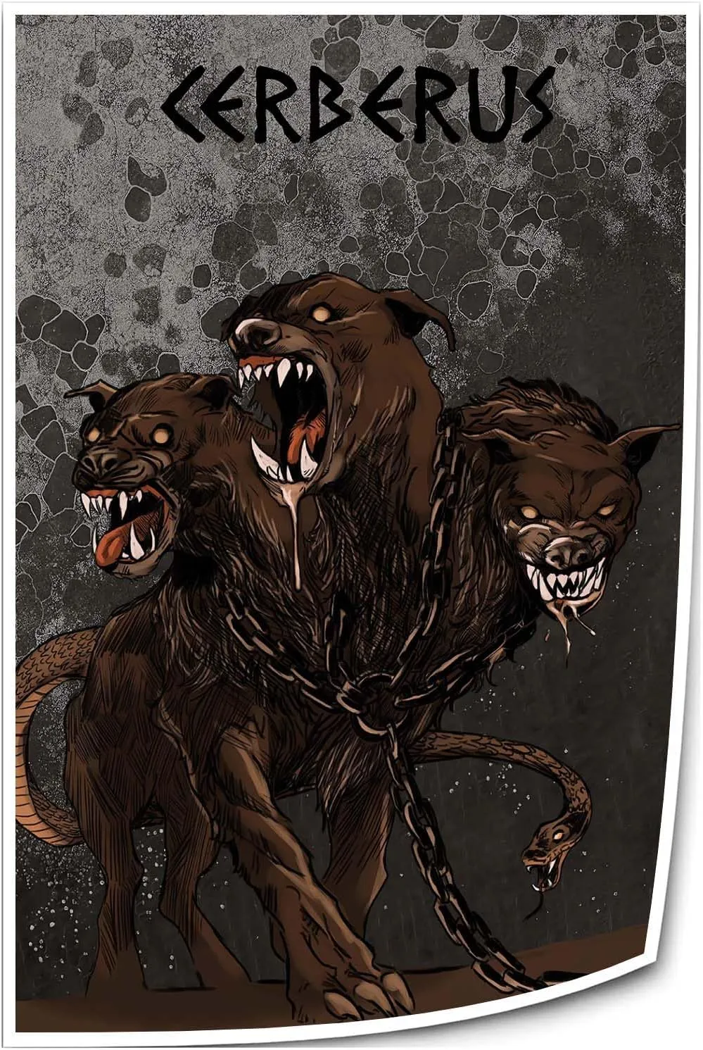 Stantini Cerberus Wall Art Greek Mythology Decor Prints Poster Printing Canvas Bedroom Paintings for Hallway Vertical Pictures Artwork Kitchen (12.00''x16.00'',Unframed)