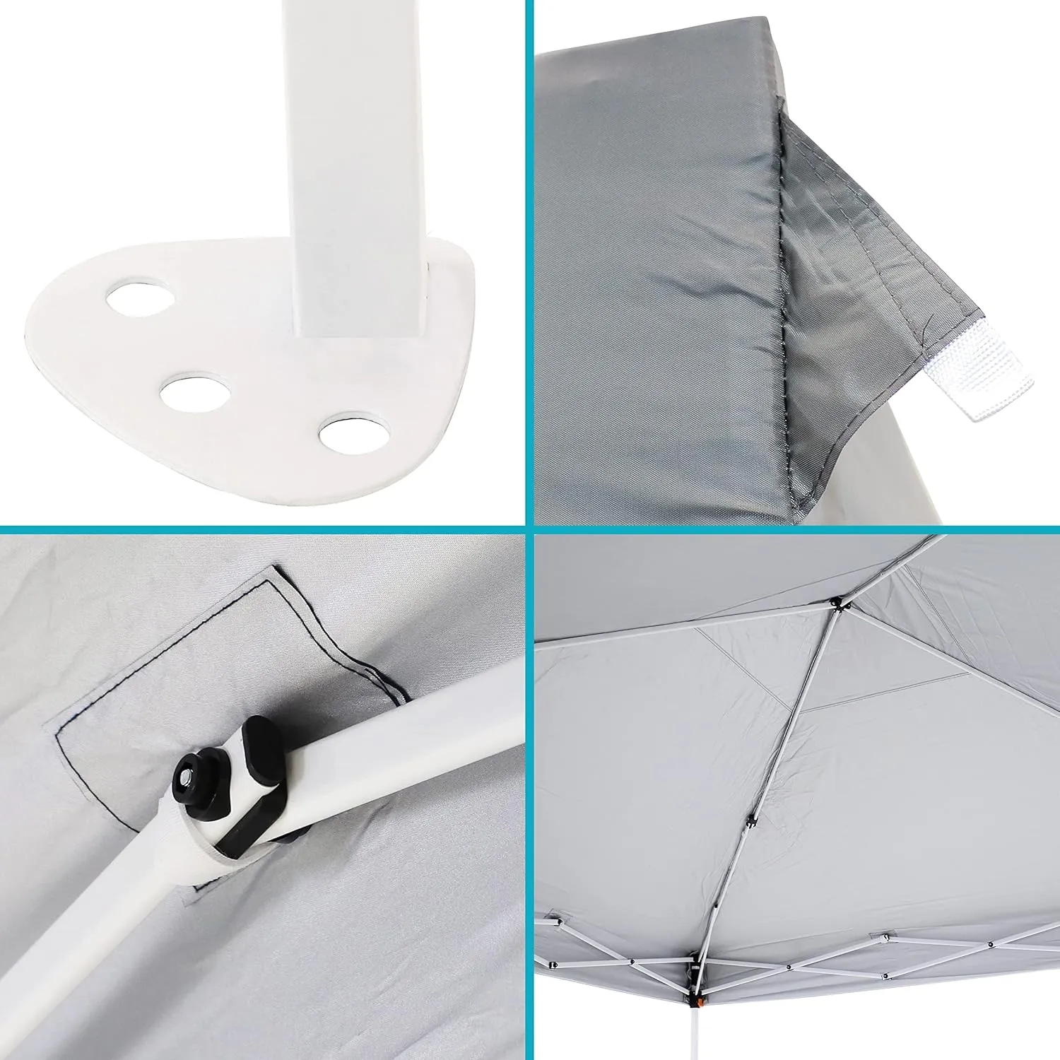 Sunnydaze 12 x 12 Foot Standard Pop-Up Canopy with Rolling Carry Bag - Portable Straight Leg Folding Shade Shelter - Gray