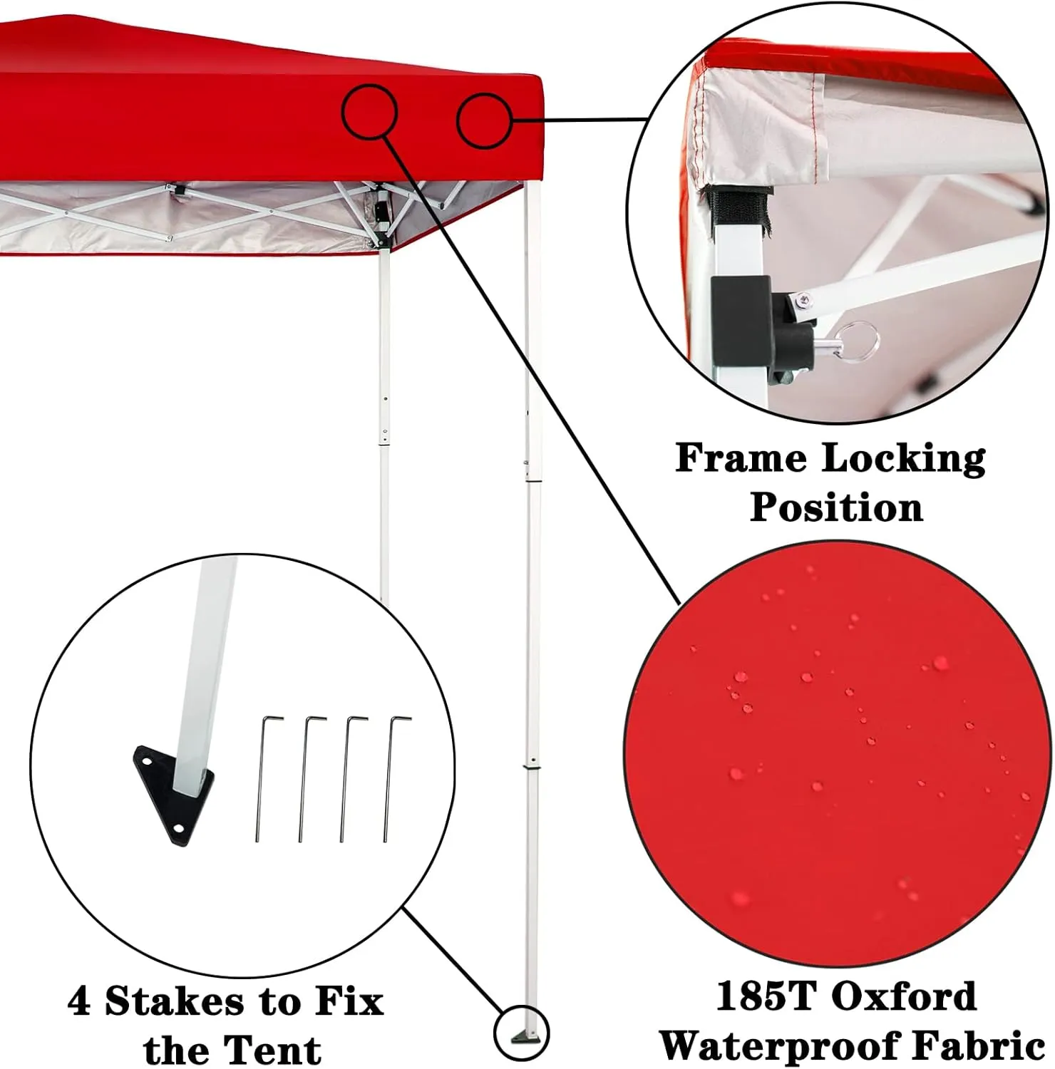 Sunnyglade 6x4 Ft Pop-Up Canopy Tent Outdoor Portable Instant Shelter Folding Canopy with Carry Bag