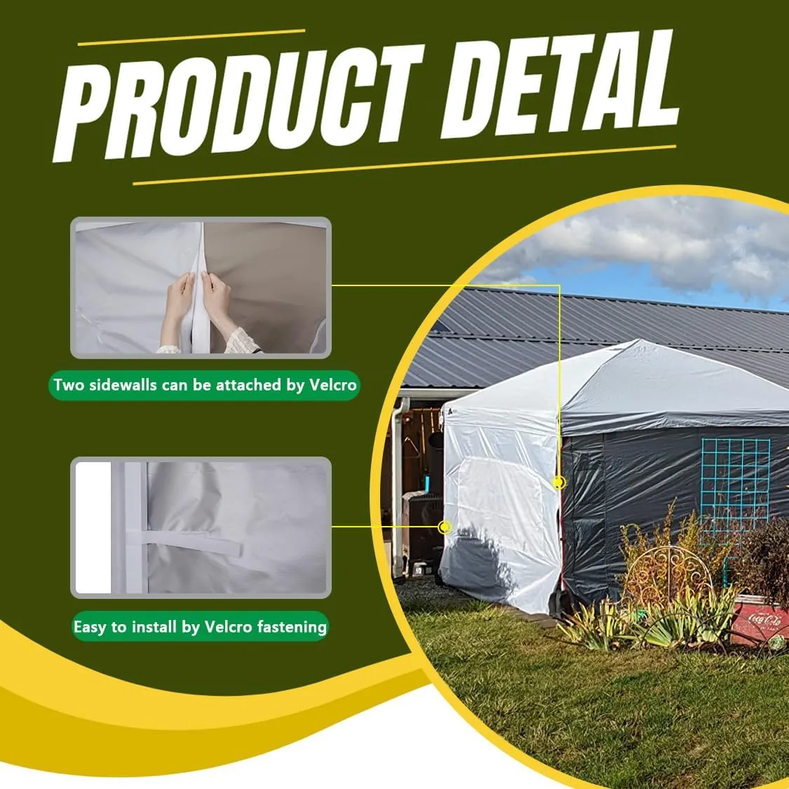 Sunshade Sidewall with Mesh Window for 10x10 Pop Up Canopy - Straight Leg, Outdoor Instant Canopy Sidewalls, 3 Pack (10 x 10, White with Silver Coating)