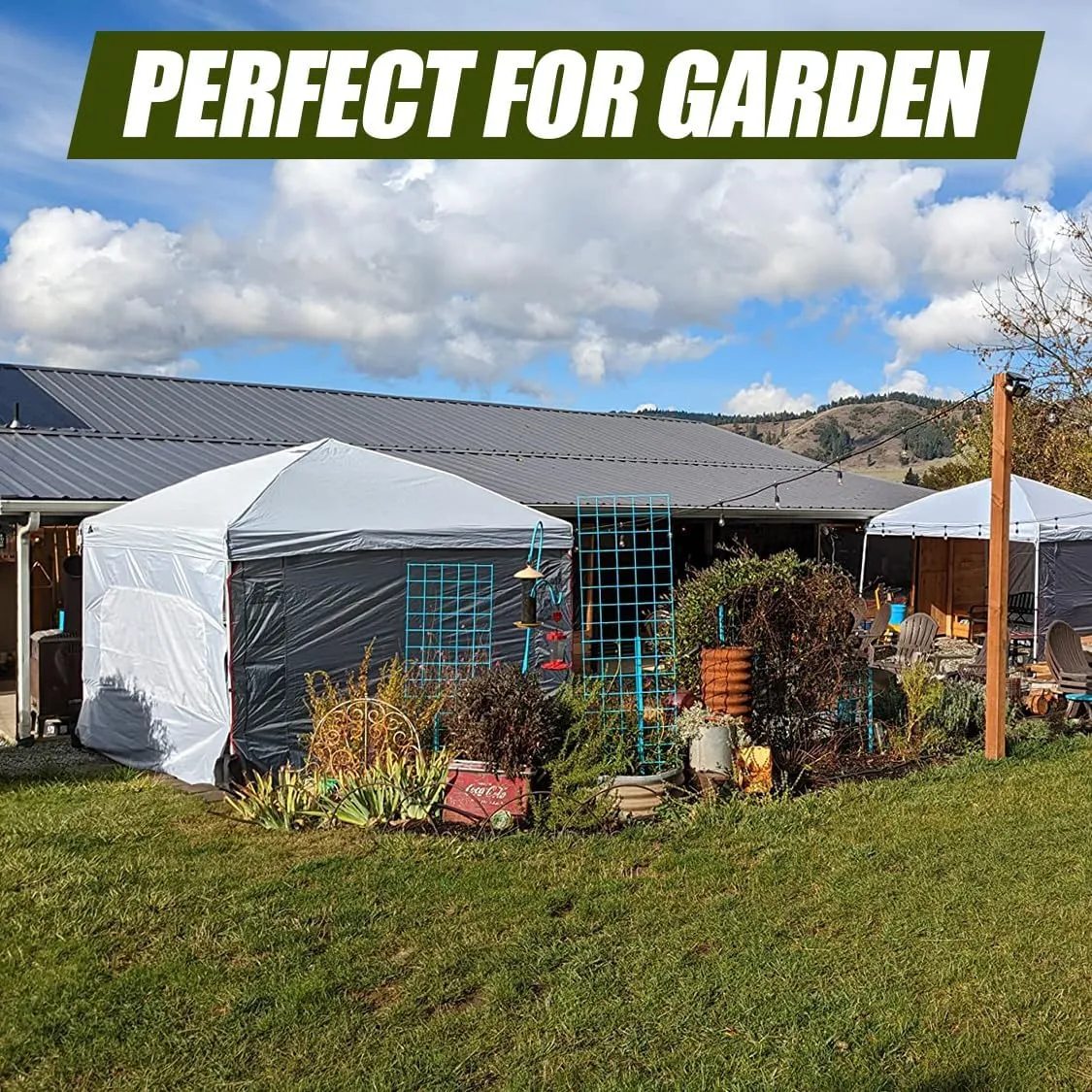 Sunshade Sidewall with Mesh Window for 10x10 Pop Up Canopy - Straight Leg, Outdoor Instant Canopy Sidewalls, 3 Pack (10 x 10, White with Silver Coating)