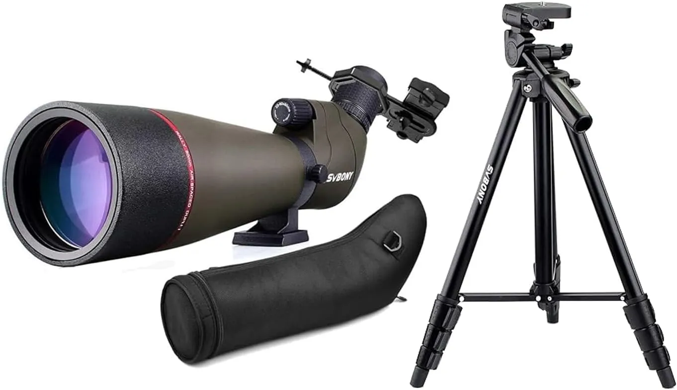 SVBONY SV13 Spotting Scope Bundle with SV101 Tripod for Target Shooting