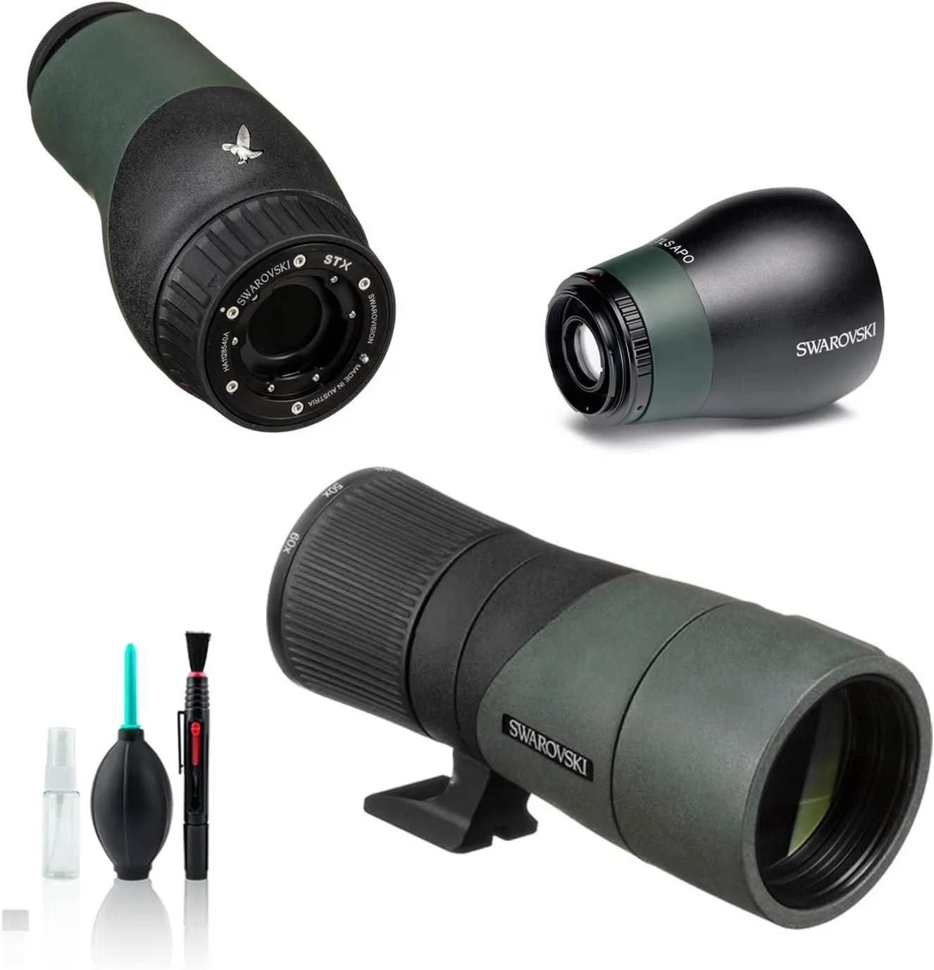 Swarovski STX Spotting Scope Modular Zoom Eyepiece (Straight Viewing) with Swarovski 65mm Objective Lens Module and 23mm Digiscoping Lens