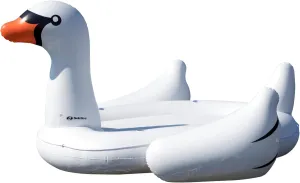 SWIMLINE ORIGINAL 19671 Double Inflatable Swan Pool Float Floatie Ride-On Lounge W/ Stable Legs Wings Large Rideable Blow Up Summer Beach Swimming Party Lounge Big Raft Tube Decoration