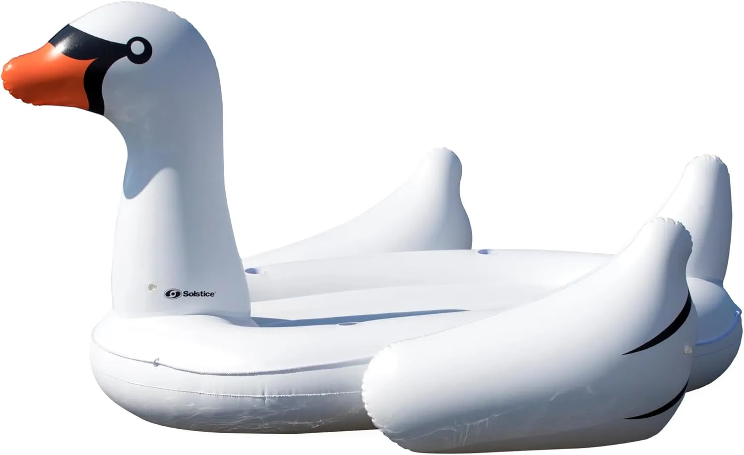 SWIMLINE ORIGINAL 19671 Double Inflatable Swan Pool Float Floatie Ride-On Lounge W/ Stable Legs Wings Large Rideable Blow Up Summer Beach Swimming Party Lounge Big Raft Tube Decoration