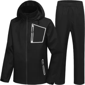 SWISSWELL Golf Rain Suits for Men Waterproof Golf Rain Gear Lightweight Windbreaker Jacket and Pants for Outdoors Work