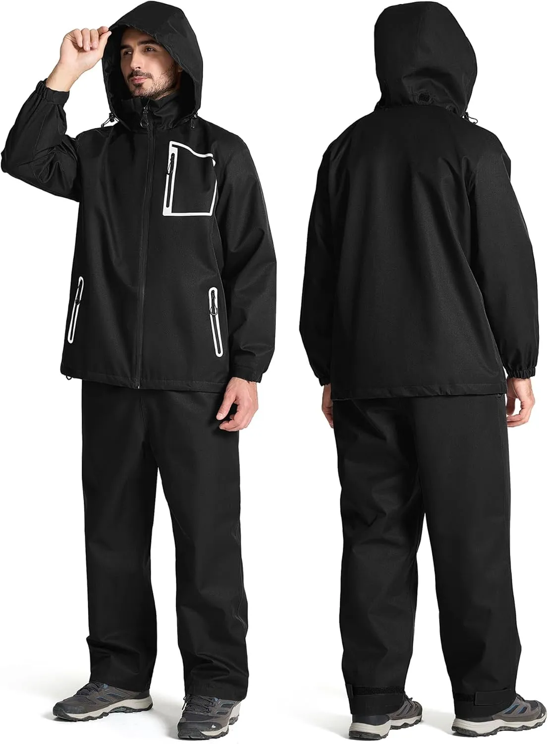 SWISSWELL Golf Rain Suits for Men Waterproof Golf Rain Gear Lightweight Windbreaker Jacket and Pants for Outdoors Work