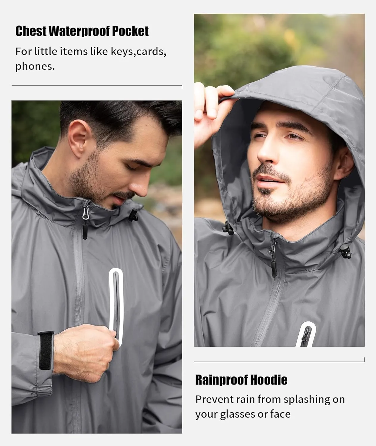 SWISSWELL Men's Waterproof Golf Rain Suit Rain Gear Jacket and Pant Outdoor Lightweight Hooded Raincoat
