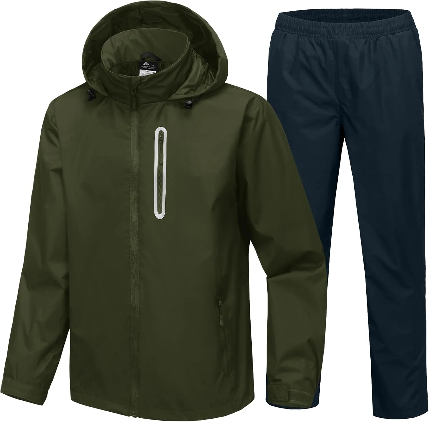 SWISSWELL Men's Waterproof Golf Rain Suit Rain Gear Jacket and Pant Outdoor Lightweight Hooded Raincoat