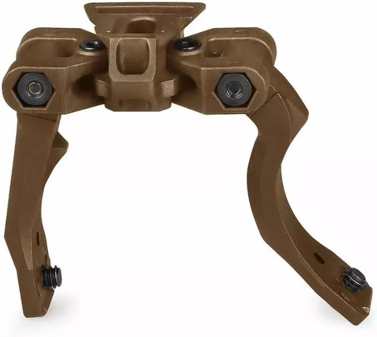 Tactical Helmet Mount PVS14 Binocular Dual Tube Monocular Single J Arm Bridge, Tan